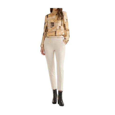 Alviero Martini 1A Classe Pantalone Pantalone Donna slim con zip Panna - Francavilla Moda